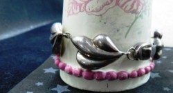 7 HALF INCH SILVER LEAF BRACELET A